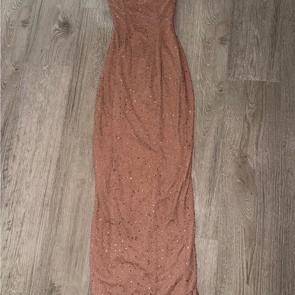 Oh Polly  Glittering Tan Dress - Picture 3 of 4